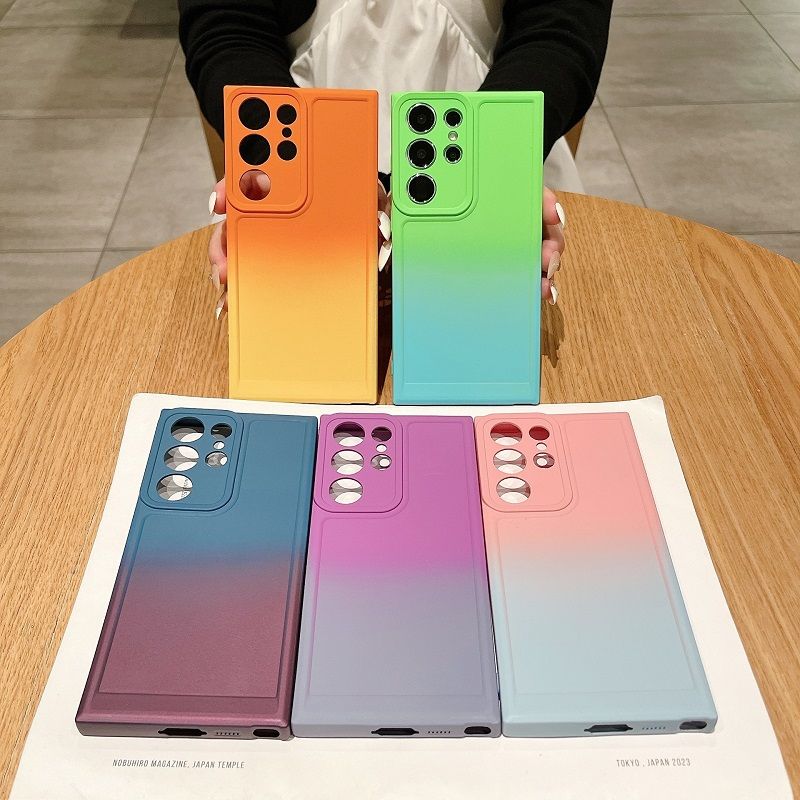 Two Color Phone Case For Samsung Galaxy S24 S23 S22 S21 S20 Ultra Plus Note 20 Ultra 10+ Plus 9 8 S23 S21 S20 FE S10 S8 Plus S9 Fashion Silicone Soft Shell Cover