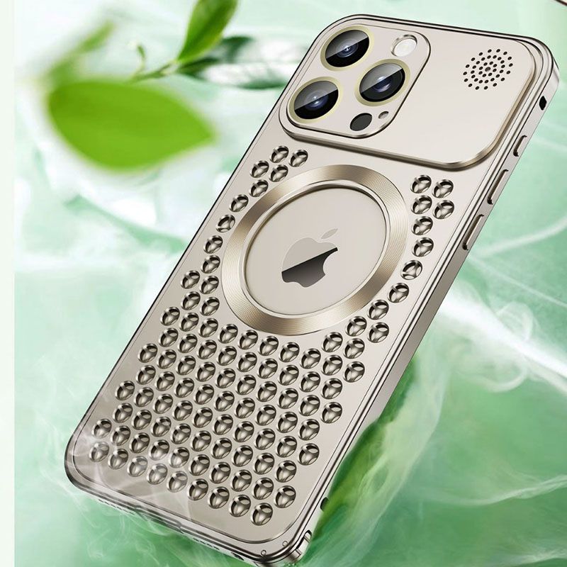 Spring buckle Aluminum Alloy Heat Dissipation With Aroma Metal Cover For iPhone 16 Pro Max 15 14 13 12 Pro Max 15 Plus 14 Plus Fall prevention Phone Case