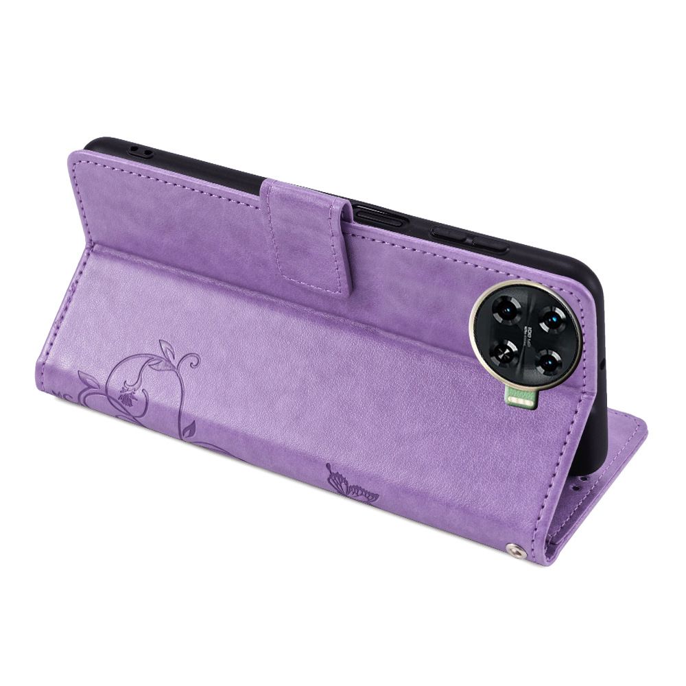 Wallet Leather Cover for Tecno Spark 20 Pro Plus Case Card Slots Magnetic Closure Shockproof Cover with Hand Strap