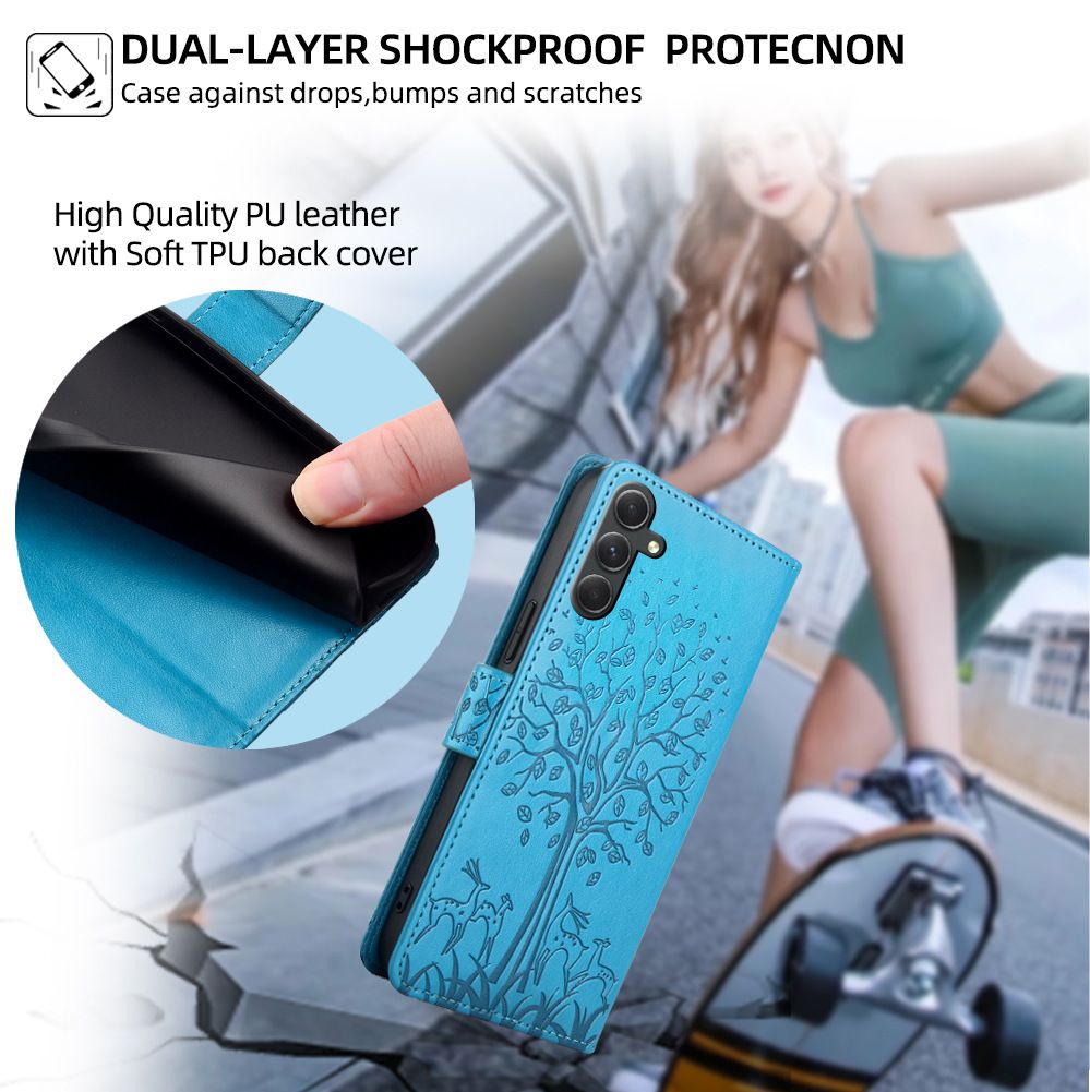 Wallet Leather Cover For Samsung Galaxy A56 A36 A26 A16 A06 A55 A35 A25 A15 A05s A05 A54 A34 A24 A14 A04s A04 A04e M04 F04 Case Card Slots Magnetic Closure Shockproof Cover