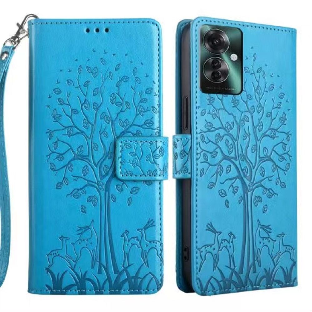 Wallet Leather Cover For OPPO Reno 12 Pro 12F 11F 11 10 9 8 8T 5F 7 6 5 Pro Case Card Slots Magnetic Closure Shockproof Cover with Hand Strap