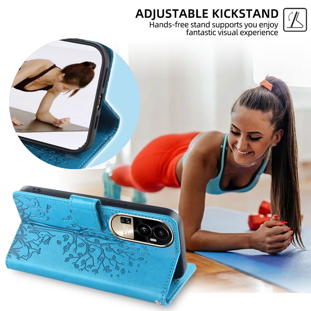 Wallet Leather Cover For OPPO Reno 12 Pro 12F 11F 11 10 9 8 8T 5F 7 6 5 Pro Case Card Slots Magnetic Closure Shockproof Cover with Hand Strap