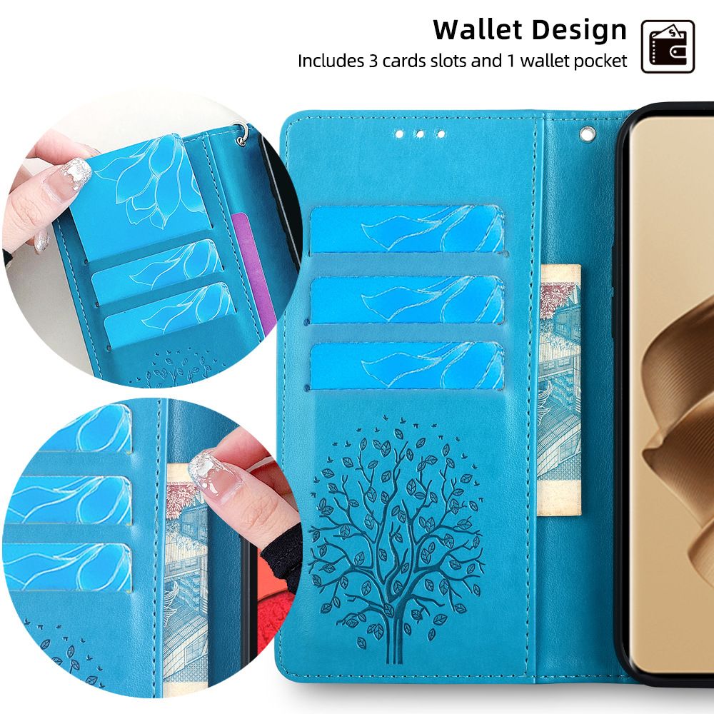Wallet Leather Cover For OPPO Reno 12 Pro 12F 11F 11 10 9 8 8T 5F 7 6 5 Pro Case Card Slots Magnetic Closure Shockproof Cover with Hand Strap