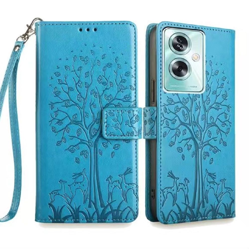 Wallet Leather Cover For OPPO A60 A79 A59 A98 A78 A58 A38 A18 A77 A57 A A17 A17K A96 A76 A36 A94 A95 A93 A73 A74 A54 A92 A55 A53 Case Card Slots Magnetic Closure Shockproof Cover with Hand Strap