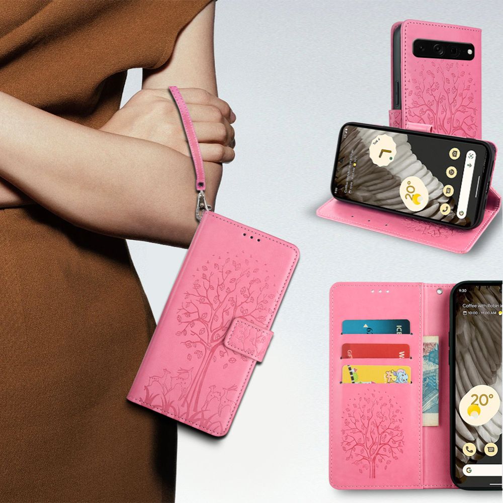 Wallet Leather Cover For Google Pixel 8 7 6 Pro 8A 7A 6A 5A 4A 3A 5 4 3 XL  Case Card Slots Magnetic Closure Shockproof Cover with Hand Strap