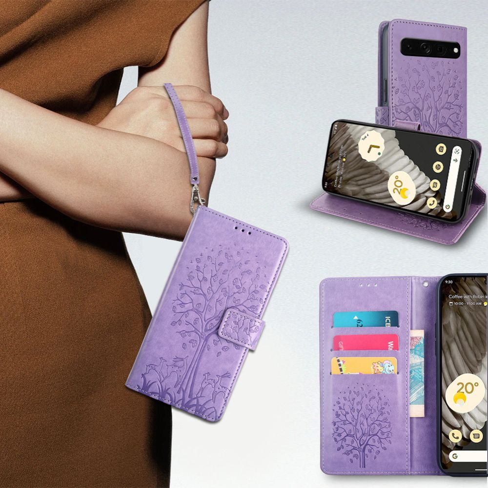 Wallet Leather Cover For Google Pixel 8 7 6 Pro 8A 7A 6A 5A 4A 3A 5 4 3 XL  Case Card Slots Magnetic Closure Shockproof Cover with Hand Strap