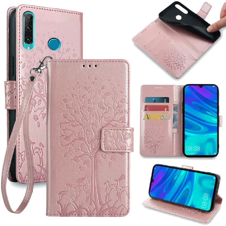 Wallet Leather Cover For Huawei Y9 Prime 2019 Y9 Y7 Y6 Y5 P Smart Y7A Y8P Y9A Y8S Y7P Y6P Y5P Case Card Slots Magnetic Closure Shockproof Cover with Hand Strap