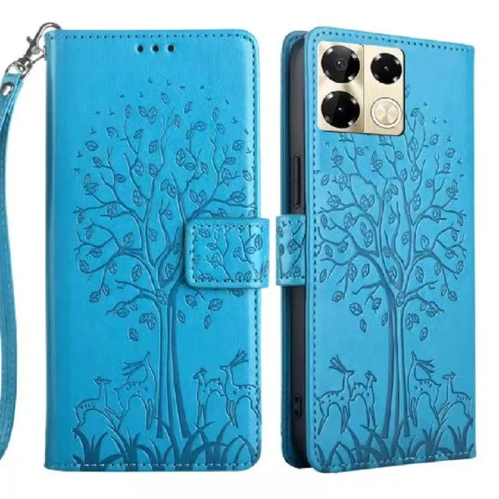 Wallet Leather Cover For Infinix Note 40 30 12 11 10 Pro VIP 30i GT 10 Pro Zero 30 5G 4G Zero 20 12 VIP Case Card Slots Magnetic Closure Shockproof Cover with Hand Strap