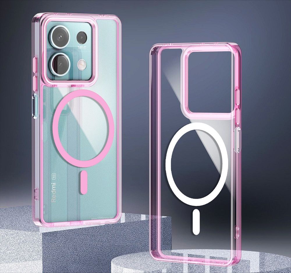 Magnetic High Transparency Acrylic Phone Case For Xiaomi Redmi Note 13 Pro 13 5G 4G 13 Pro+ A3 13C 12C 12 Xiaomi Poco X6 M6 Pro Metal Lens Circle Shockproof Bumper Cover