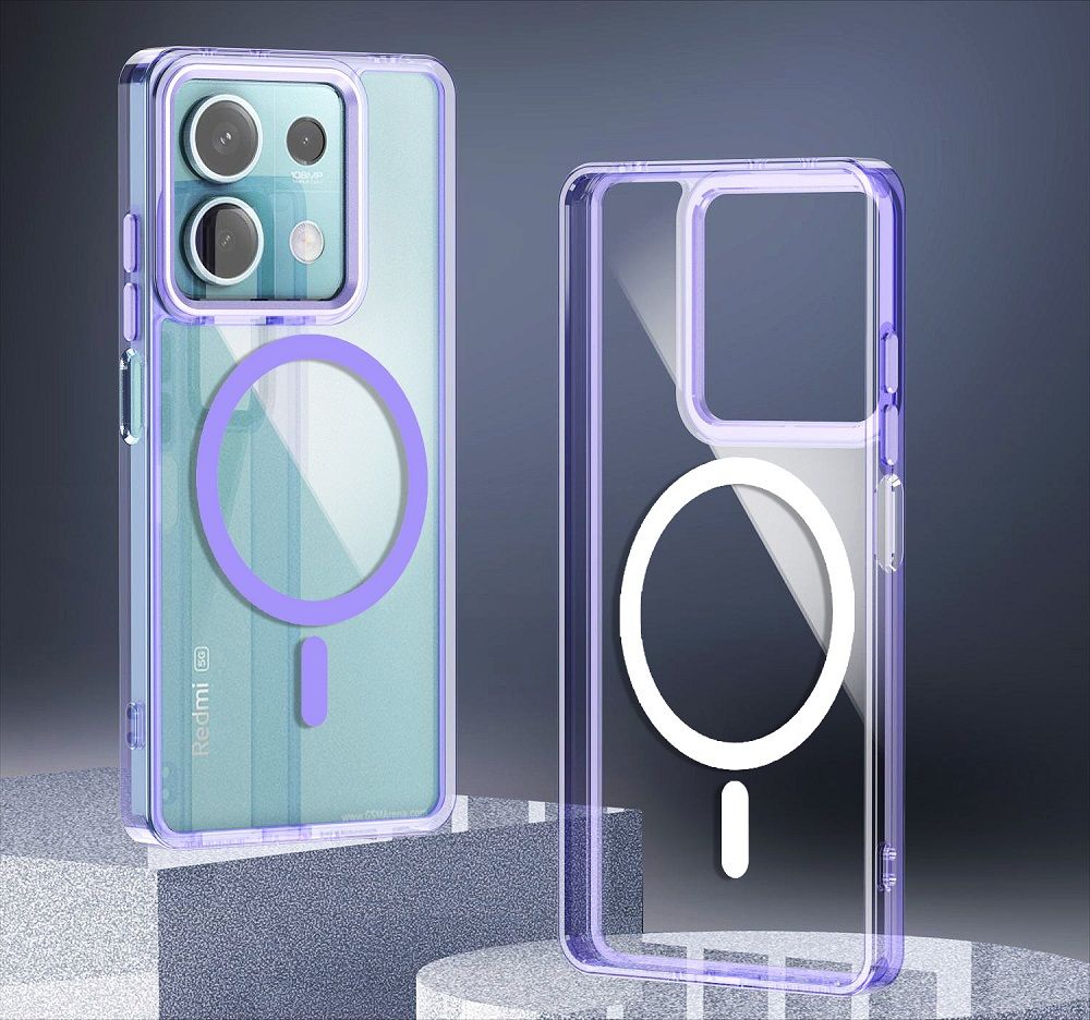 Magnetic High Transparency Acrylic Phone Case For Xiaomi Redmi Note 13 Pro 13 5G 4G 13 Pro+ A3 13C 12C 12 Xiaomi Poco X6 M6 Pro Metal Lens Circle Shockproof Bumper Cover