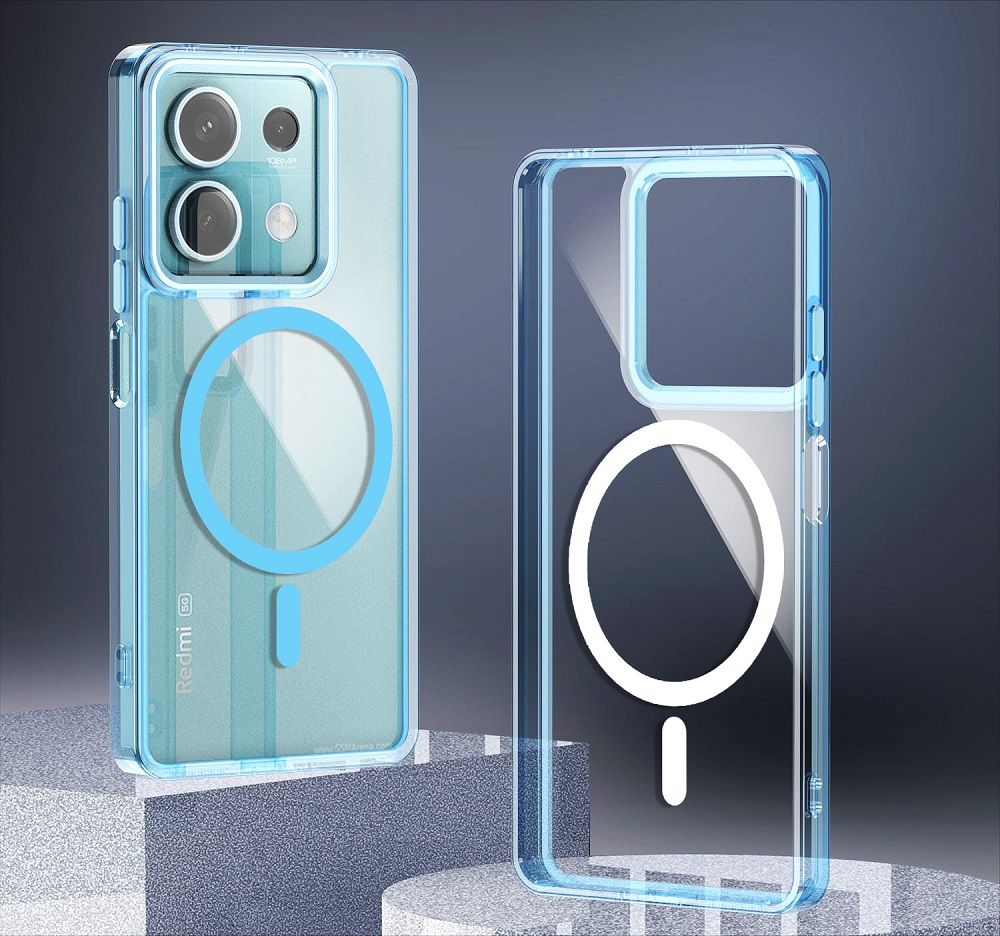 Magnetic High Transparency Acrylic Phone Case For Xiaomi Redmi Note 13 Pro 13 5G 4G 13 Pro+ A3 13C 12C 12 Xiaomi Poco X6 M6 Pro Metal Lens Circle Shockproof Bumper Cover