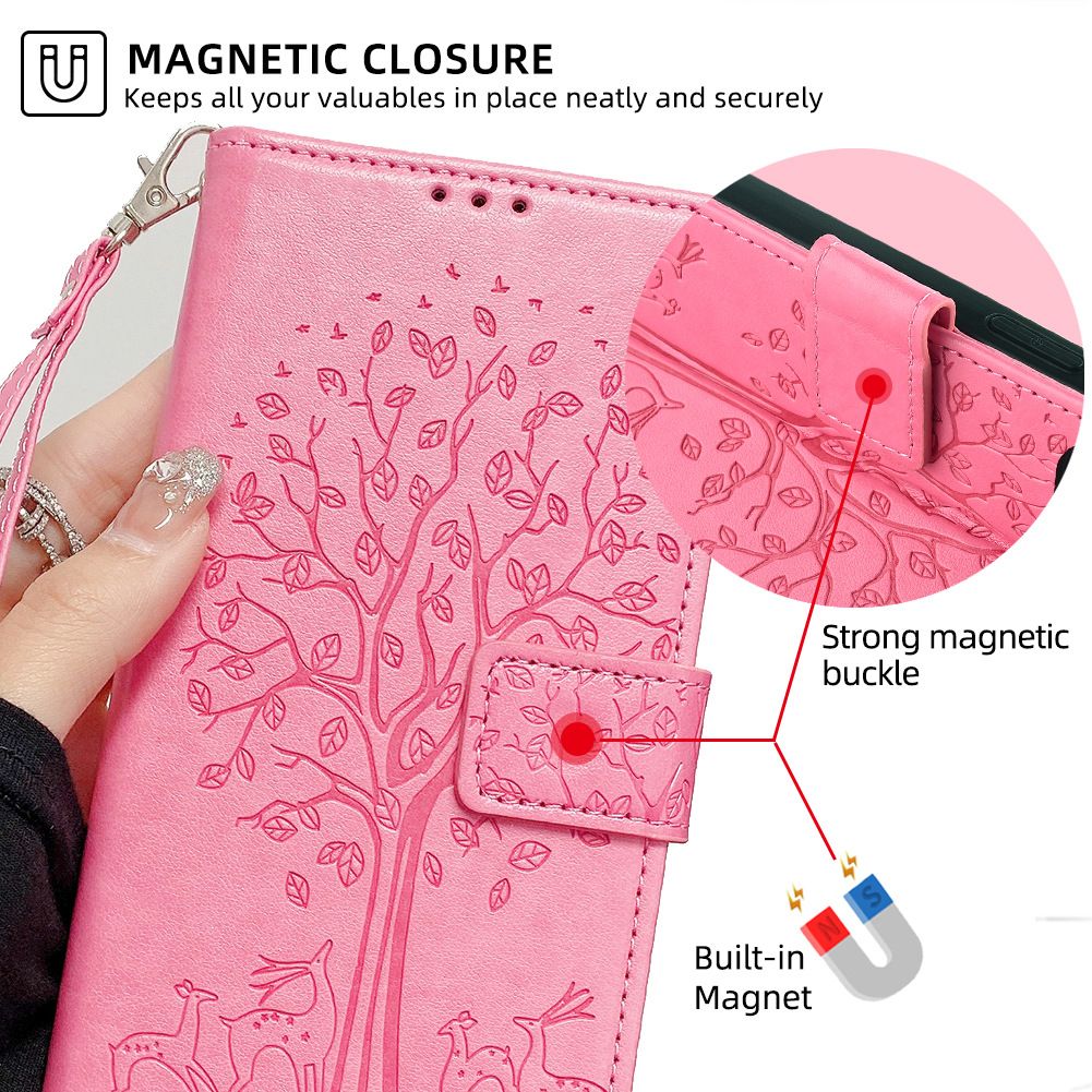 Wallet Leather Cover For iPhone 15 Plus 14 Plus 15 14 13 12 11 Pro Max XS Max XR X 8 7 Plus Case Card Slots Magnetic Closure Shockproof Cover with Hand Strap