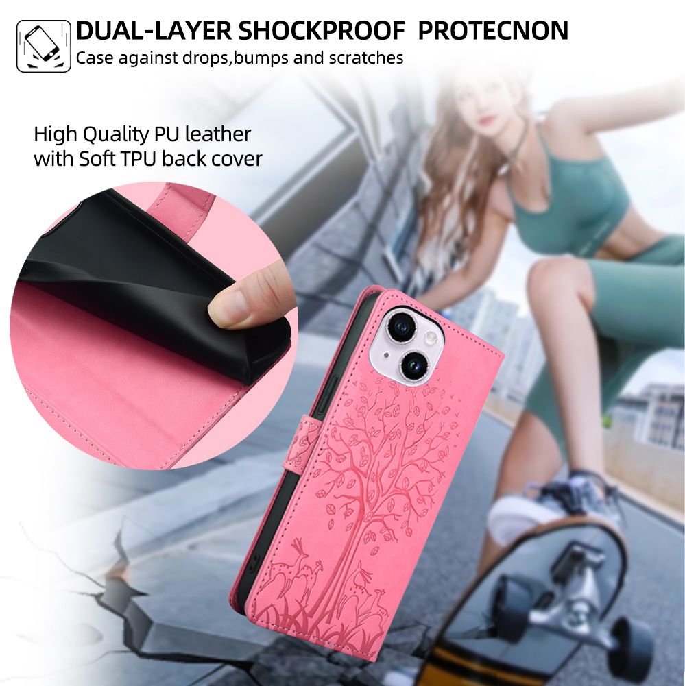 Wallet Leather Cover For iPhone 15 Plus 14 Plus 15 14 13 12 11 Pro Max XS Max XR X 8 7 Plus Case Card Slots Magnetic Closure Shockproof Cover with Hand Strap