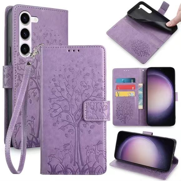 Wallet Leather Cover For Samsung Galaxy S24 S23 S22 S21 S20 Ultra S23 FES24 S23 S22 S21 Plus Note 20 Ulta 10 Plus 10 Lite 9 8 S10 Lite S9 S8 Plus S7 Edge Magnetic Closure with Hand Strap