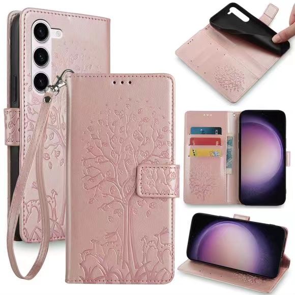 Wallet Leather Cover For Samsung Galaxy S24 S23 S22 S21 S20 Ultra S23 FES24 S23 S22 S21 Plus Note 20 Ulta 10 Plus 10 Lite 9 8 S10 Lite S9 S8 Plus S7 Edge Magnetic Closure with Hand Strap