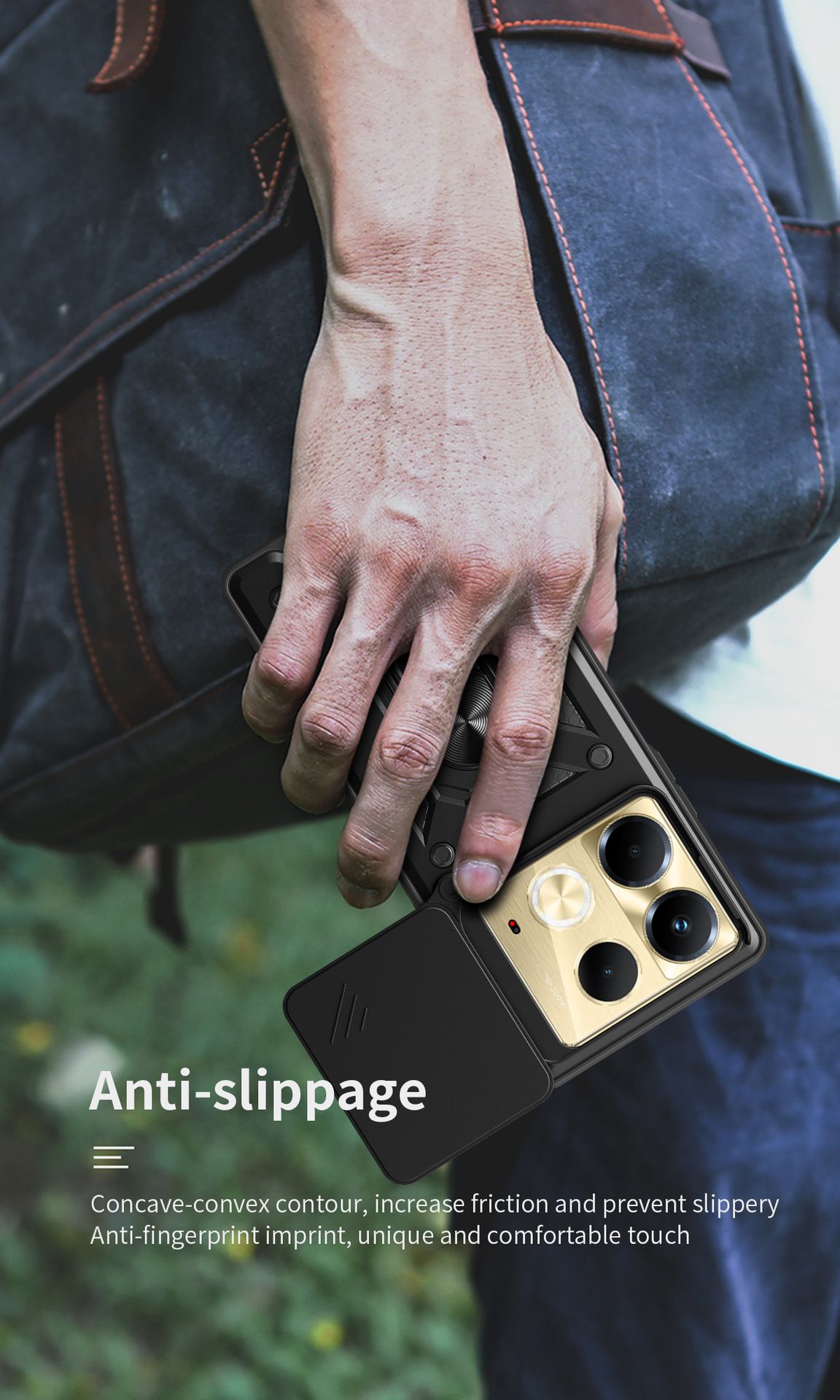 Sliding Camera Cover for Infinix Note 40 4G Phone Case Rugged Military Grade Shockproof with Stand Holder