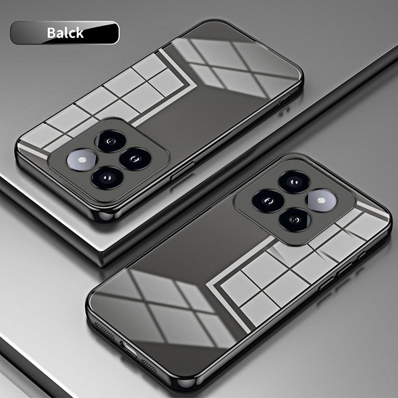 Plating Transparent Soft Shell Protective Cover For XiaoMi 14 13 12 11 10 10S 13T 12T 11T 10T Pro 13 12 11 10 Lite 13 12 11 10 Ultra Fall prevention Phone Case