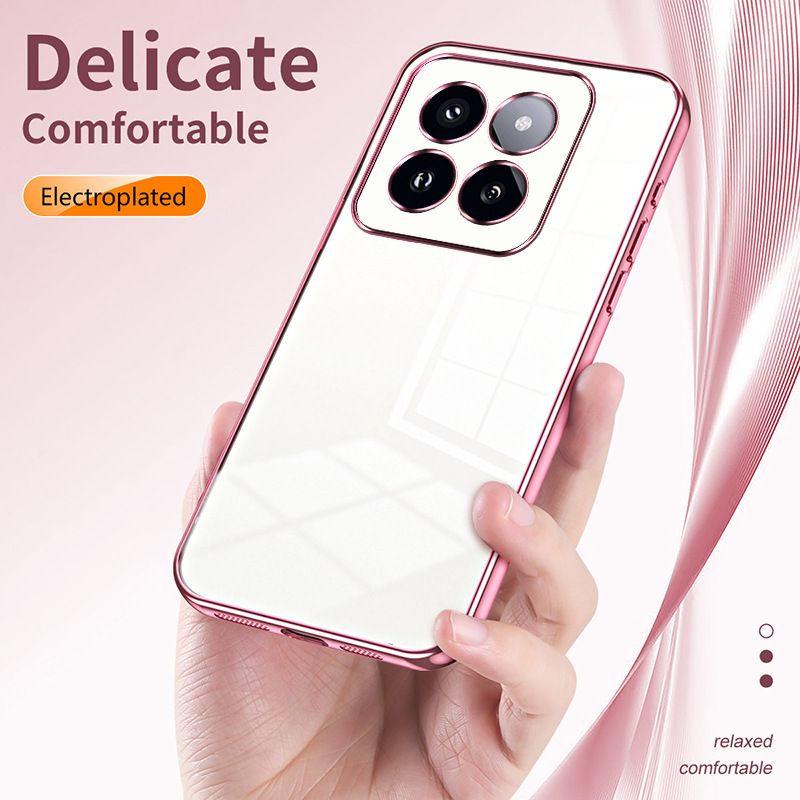 Plating Transparent Soft Shell Protective Cover For XiaoMi 14 13 12 11 10 10S 13T 12T 11T 10T Pro 13 12 11 10 Lite 13 12 11 10 Ultra Fall prevention Phone Case