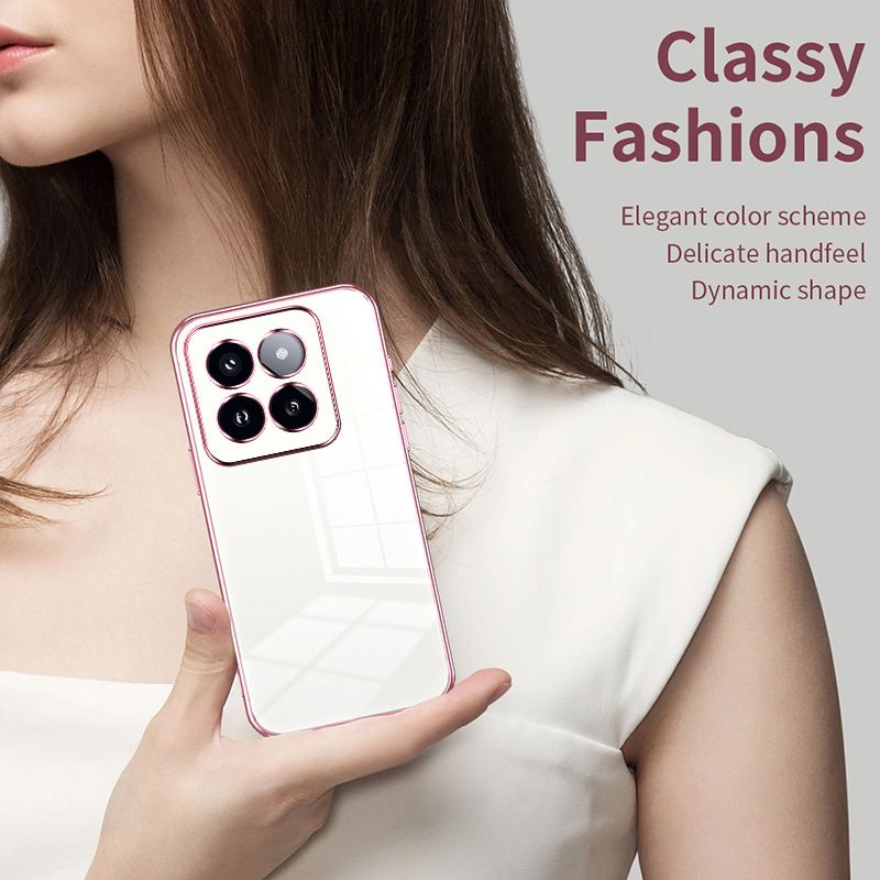 Plating Transparent Soft Shell Protective Cover For XiaoMi 14 13 12 11 10 10S 13T 12T 11T 10T Pro 13 12 11 10 Lite 13 12 11 10 Ultra Fall prevention Phone Case