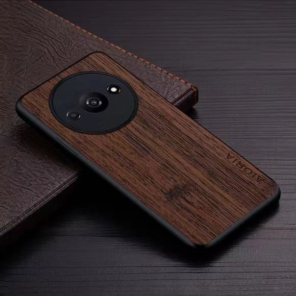 Made of bamboo Leather Phone Case for Xiaomi Redmi A3 A2+ A1+ A1 Plus Soft TPU Around The Edge Hard PC At The Back 3in1 material