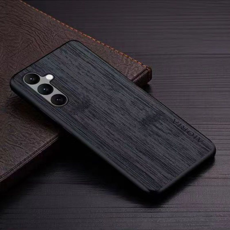 Made Of Bamboo Leather Phone Case For Samsung Galaxy M15 F15 M55 C55 M35 M54 M34 M14 F54 F34 M53 M52 M33 M23 M13 F13 F23 M32 Soft TPU Around The Edge Hard PC At The Back 3in1 material