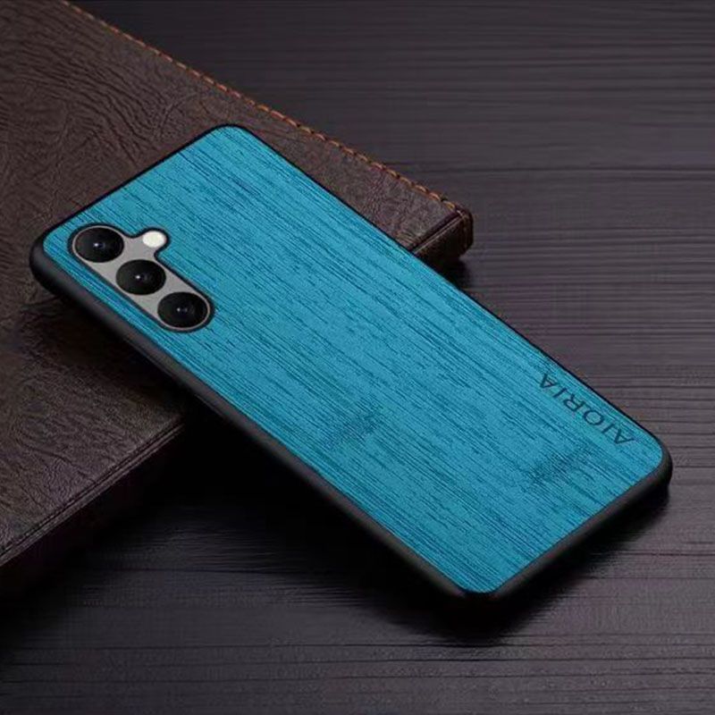 Made Of Bamboo Leather Phone Case For Samsung Galaxy M15 F15 M55 C55 M35 M54 M34 M14 F54 F34 M53 M52 M33 M23 M13 F13 F23 M32 Soft TPU Around The Edge Hard PC At The Back 3in1 material