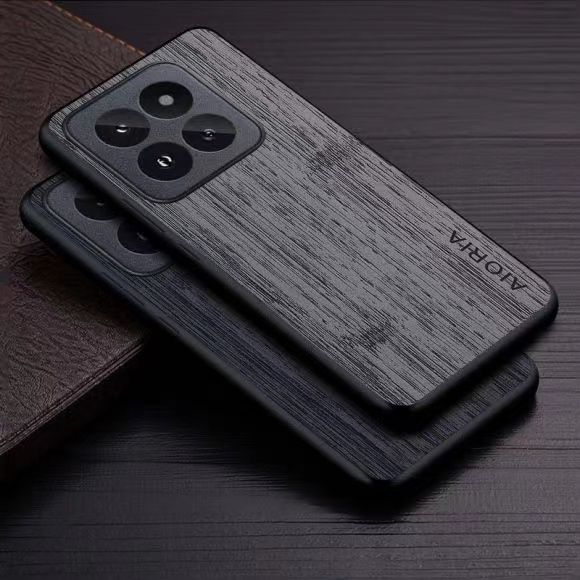 Made of bamboo Leather Phone Case for Xiaomi Mi 14 13 12 11 Pro 14 Ultra 13T 12T 11T 10T Pro 13 12 11 Lite Soft TPU Around The Edge Hard PC At The Back 3in1 material