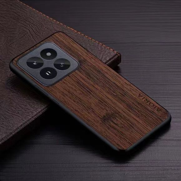 Made of bamboo Leather Phone Case for Xiaomi Mi 14 13 12 11 Pro 14 Ultra 13T 12T 11T 10T Pro 13 12 11 Lite Soft TPU Around The Edge Hard PC At The Back 3in1 material