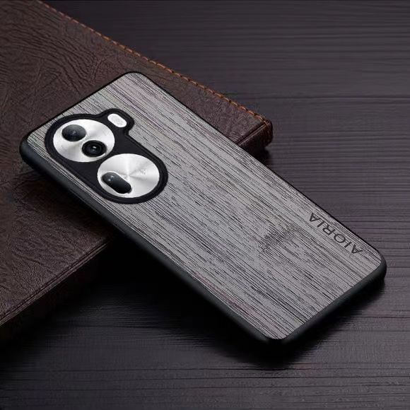 Made Of Bamboo Leather Phone Case For OPPO Reno 11 11F 10 Pro 10 Pro+ 8T Soft TPU Around The Edge Hard PC At The Back 3in1 material