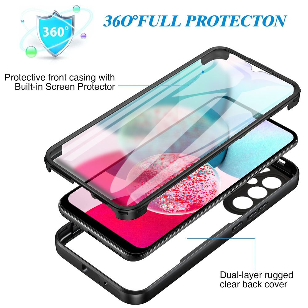 360 Full Cover For Samsung Galaxy A55 A35 A25 A15 A05S A54 A34 A24 A14 A04S A04e Transparent Shockproof Phone Case