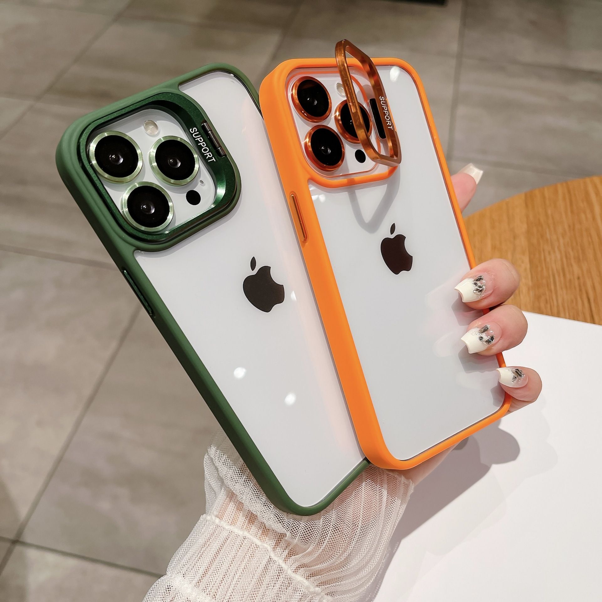 New Arrival - Phone Case for iPhone 15 14 13 12 11 Pro Max  Invisible Stand Transparent Magnetic Phone Case with Lens Film