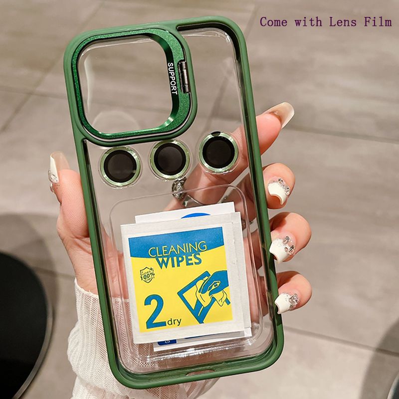 New Arrival - Phone Case for iPhone 15 14 13 12 11 Pro Max  Invisible Stand Transparent Magnetic Phone Case with Lens Film