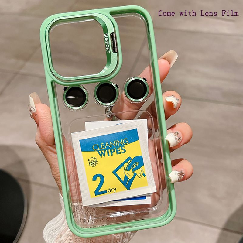 New Arrival - Phone Case for iPhone 15 14 13 12 11 Pro Max  Invisible Stand Transparent Magnetic Phone Case with Lens Film