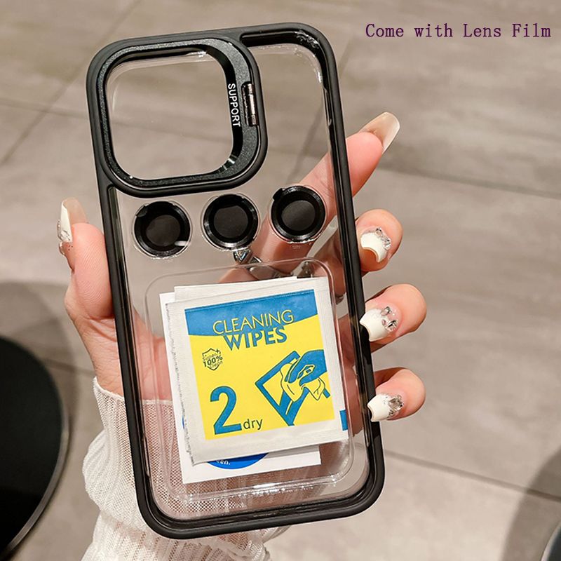 New Arrival - Phone Case for iPhone 15 14 13 12 11 Pro Max  Invisible Stand Transparent Magnetic Phone Case with Lens Film