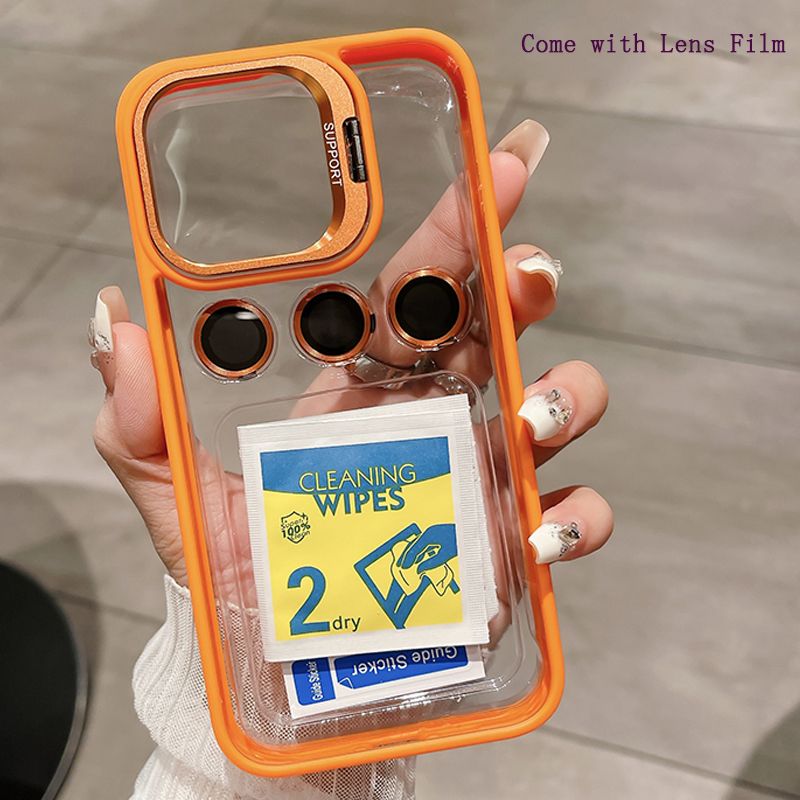 New Arrival - Phone Case for iPhone 15 14 13 12 11 Pro Max  Invisible Stand Transparent Magnetic Phone Case with Lens Film