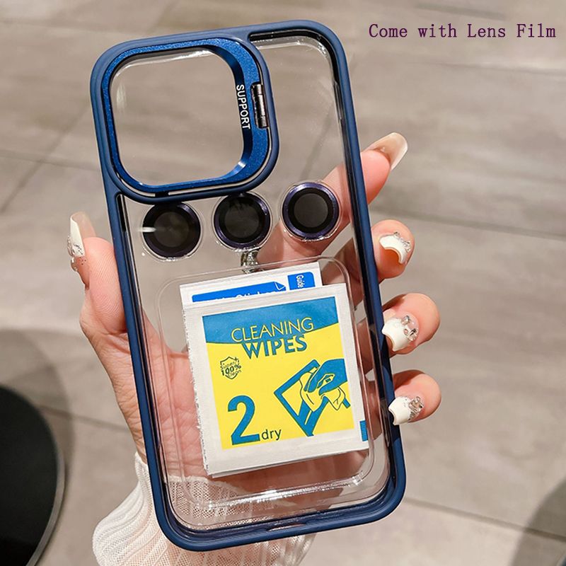 New Arrival - Phone Case for iPhone 15 14 13 12 11 Pro Max  Invisible Stand Transparent Magnetic Phone Case with Lens Film