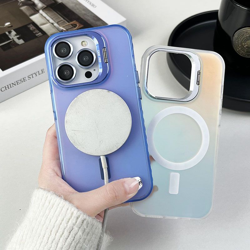 New Arrival - iPhone 15 14 13 12 11 Pro Max Dazzle Magnetic Case Laser Aurora with Lens Film