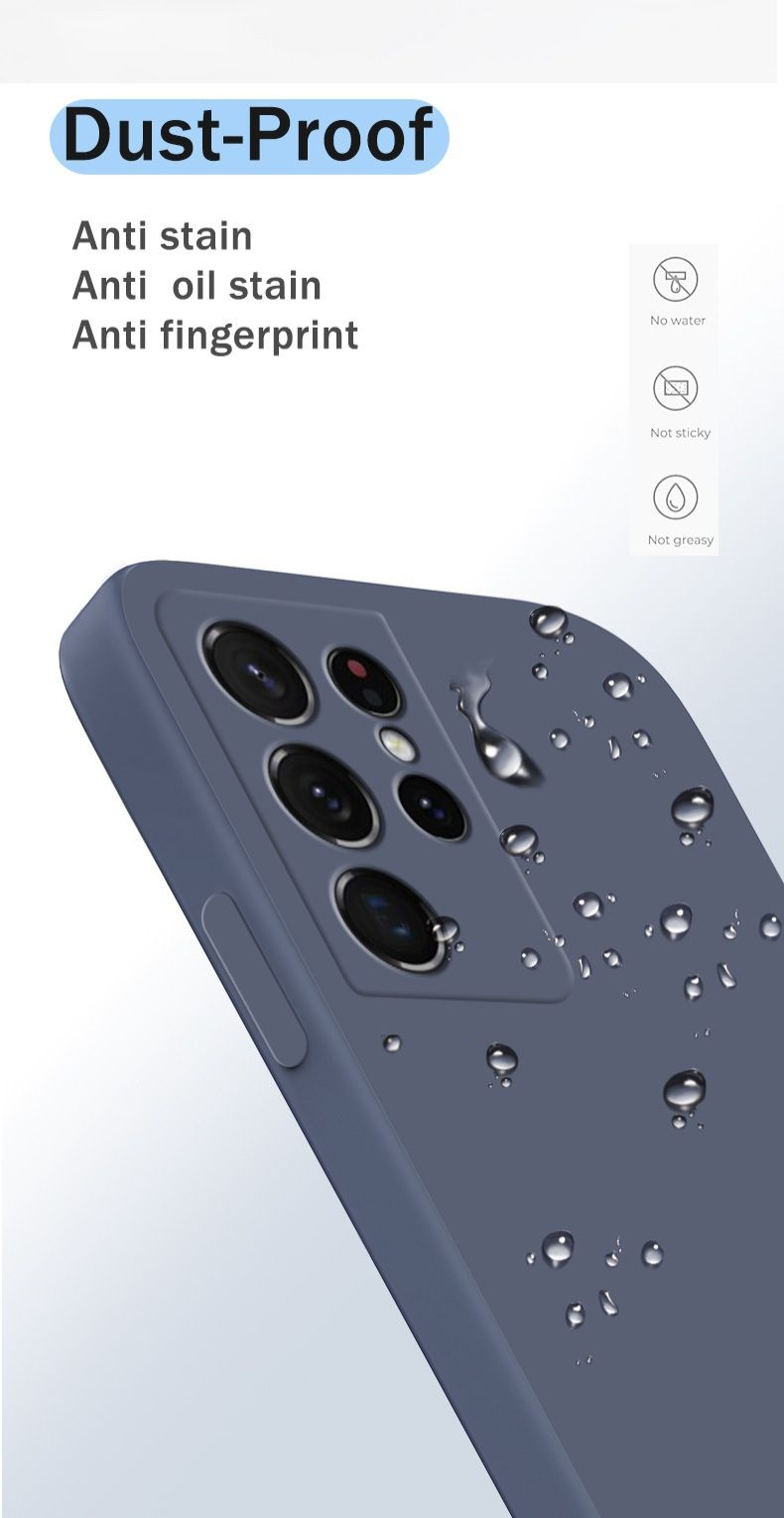 Liquid Silicone Cover for Samsung Galaxy S24 Ultra S23 S22 S21 S20 S10 Plus Note 20 8 9 10 A23 A73 A53 A14 A34 A54 A51 A71 A52 A72 Skin Sense Straight Edge Soft Case