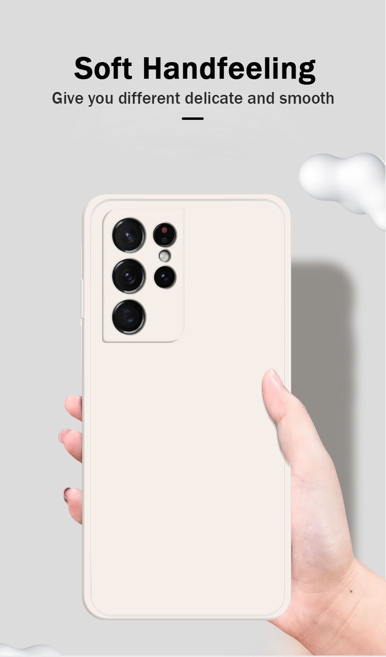Liquid Silicone Cover for Samsung Galaxy S24 Ultra S23 S22 S21 S20 S10 Plus Note 20 8 9 10 A23 A73 A53 A14 A34 A54 A51 A71 A52 A72 Skin Sense Straight Edge Soft Case