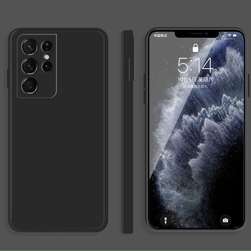 Liquid Silicone Cover for Samsung Galaxy S24 Ultra S23 S22 S21 S20 S10 Plus Note 20 8 9 10 A23 A73 A53 A14 A34 A54 A51 A71 A52 A72 Skin Sense Straight Edge Soft Case