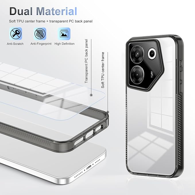 For Tecno Camon 20s Pro 5G/CK8n / Camon 20 Pro 5G/CK8n Case Cover, Transparent Hard Acrylic pc Hard Back Plate Shockproof Protective Case