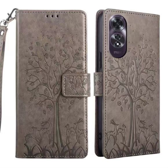 Wallet Leather Cover For OPPO A60 A79 A59 A98 A78 A58 A38 A18 A77 A57 A A17 A17K A96 A76 A36 A94 A95 A93 A73 A74 A54 A92 A55 A53 Case Card Slots Magnetic Closure Shockproof Cover with Hand Strap