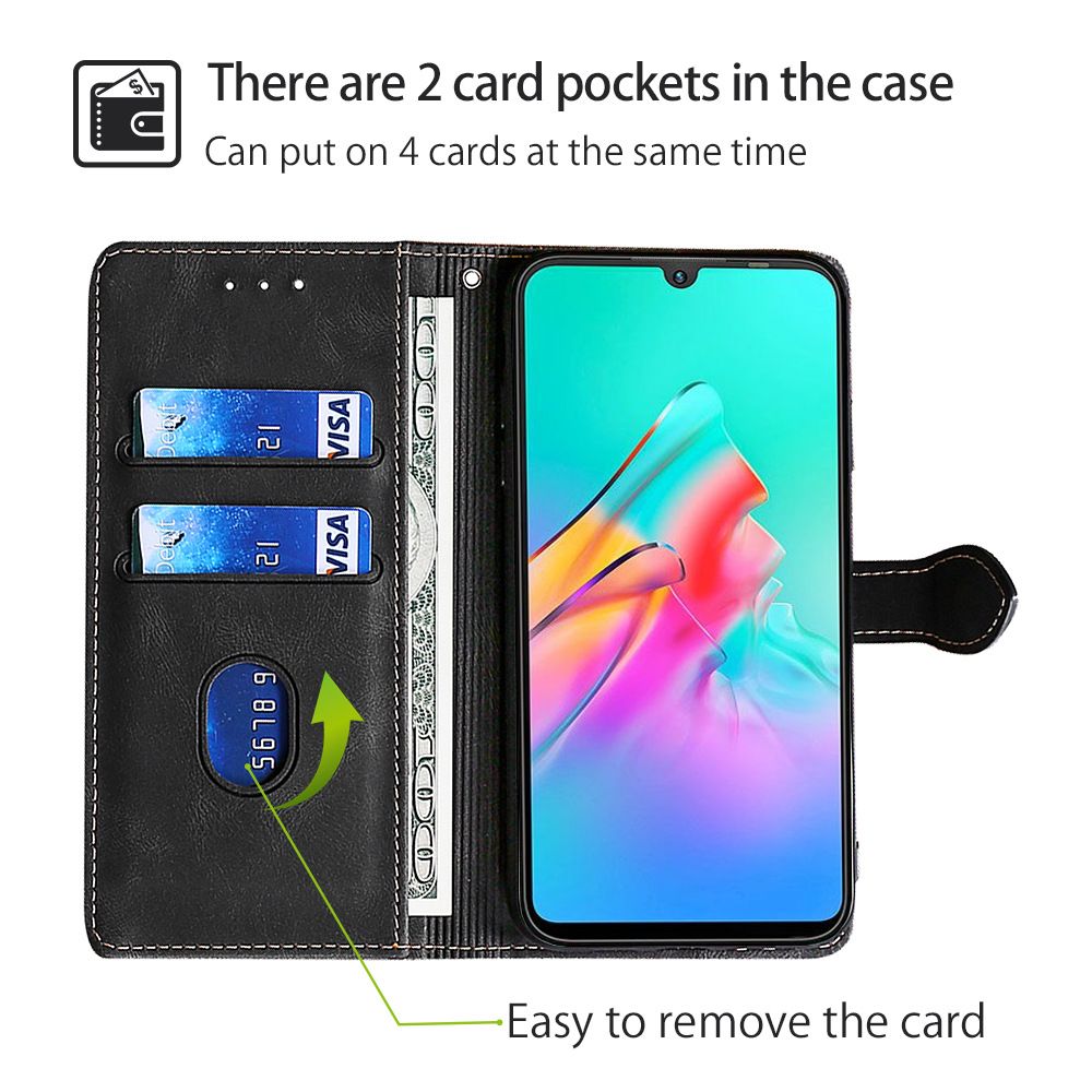 Leather Flip Cover for Tecno Camon 30 Spark 20 Pro Plus 30 20 Premier Pova 6 Pro 5G Wallet Design with Card Slots Magnetic Lock Case