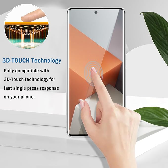 [2 Pieces] For Xiaomi Redmi Note 13 Pro+/Plus 5G [9H Full Glue Cover] Tempered Glass Screen Protector, 9H Hardness Anti-Scratch No Bubble Tempered Glass Protective Film