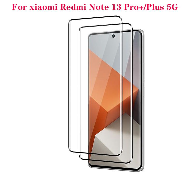 [2 Pieces] For Xiaomi Redmi Note 13 Pro+/Plus 5G [9H Full Glue Cover] Tempered Glass Screen Protector, 9H Hardness Anti-Scratch No Bubble Tempered Glass Protective Film