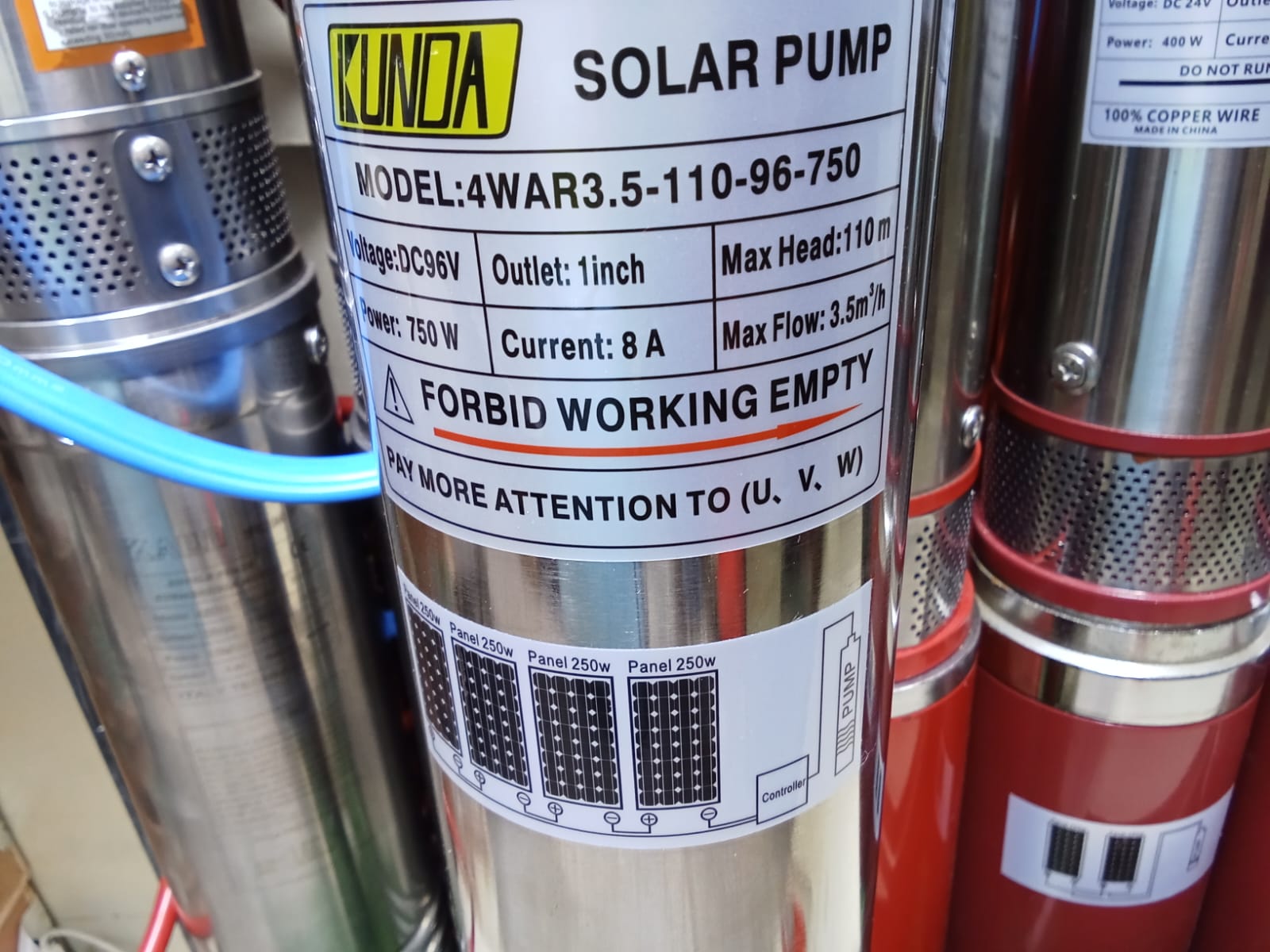 110m solar submersible pump