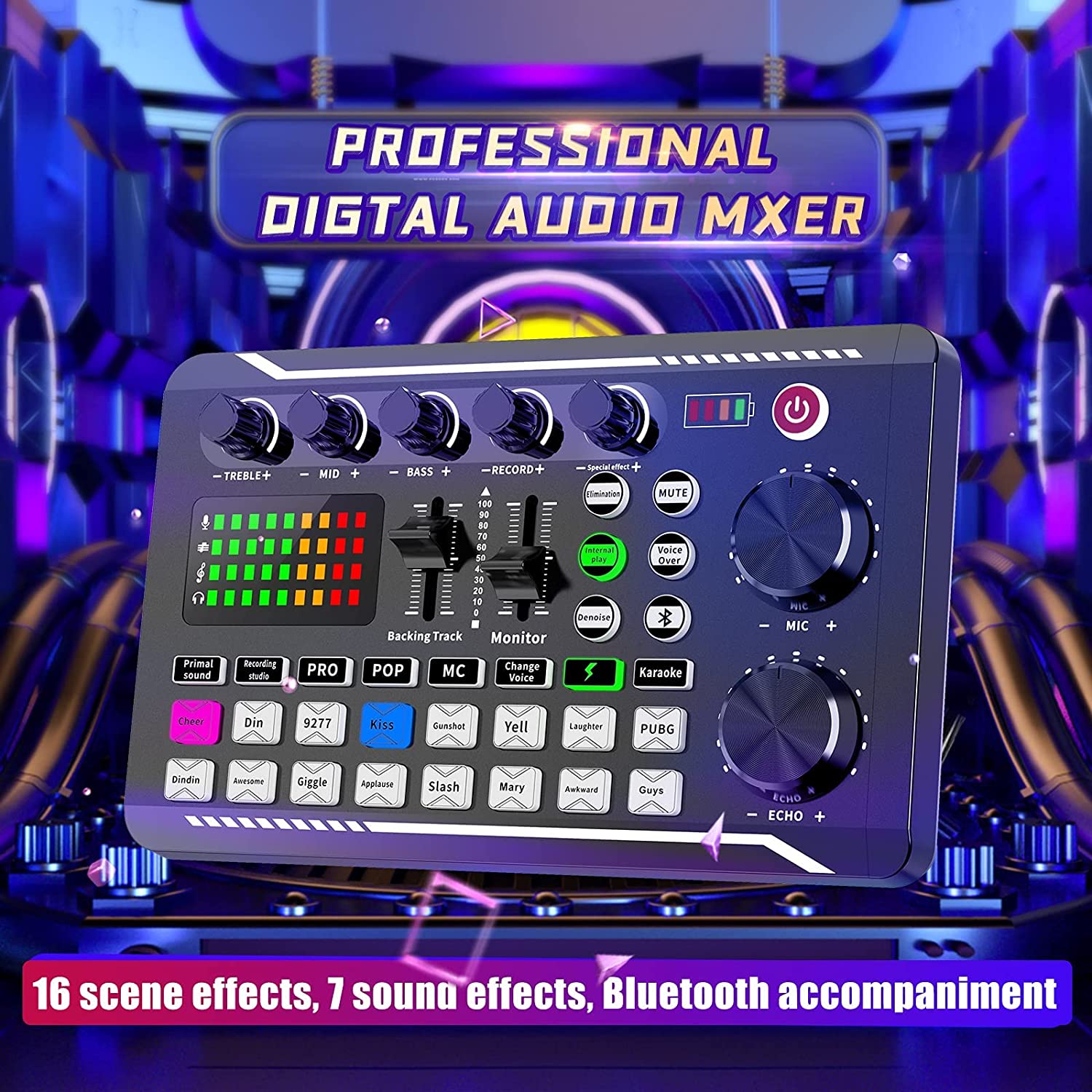 Professional Mixer Live Sound Card And Effects With DJ Mixer