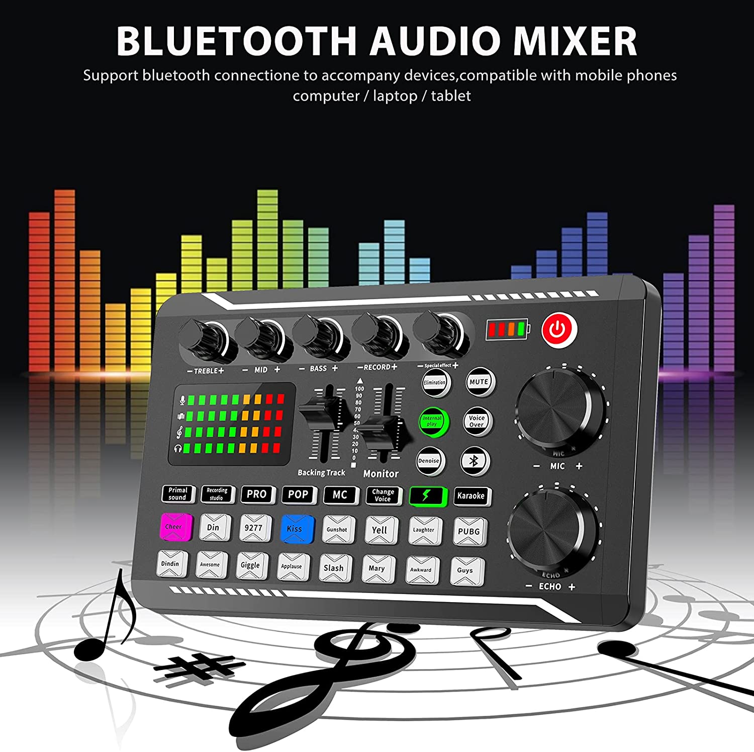 Professional Mixer Live Sound Card And Effects With DJ Mixer