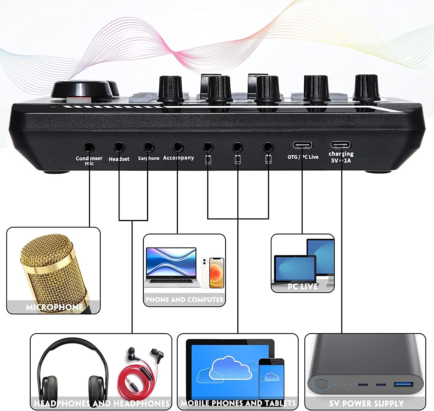 Professional Mixer Live Sound Card And Effects With DJ Mixer