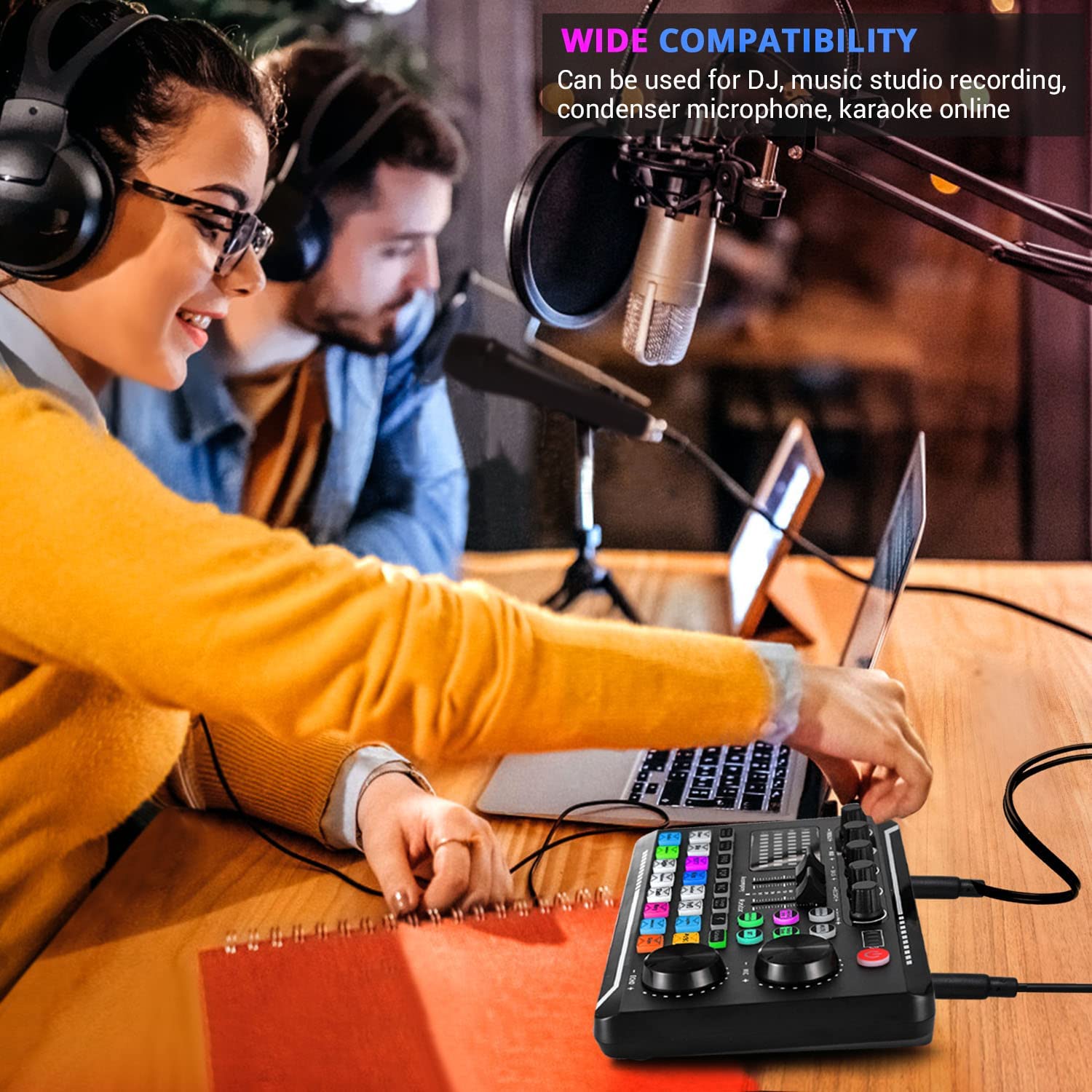 Professional Mixer Live Sound Card And Effects With DJ Mixer